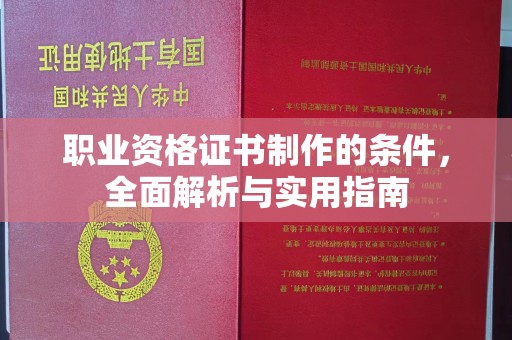 梅河口职业资格证书制作的条件，全面解析与实用指南