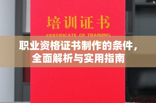 梅河口职业资格证书制作的条件，全面解析与实用指南